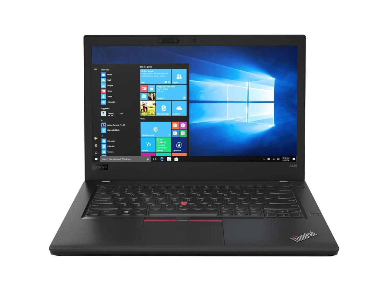 Lenovo ThinkPad A485 20MU000QUS 14" LCD Notebook - AMD Ryzen 3 2300U Quad-core (4 Core) 2 GHz - 4 GB DDR4 SDRAM - 500 GB HDD - Windows 10 Pro 64-bit (English) - 1366 x 768 - Twisted nematic (TN) - Bla