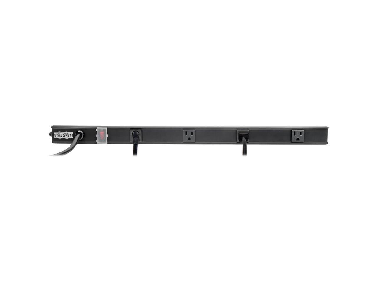 Tripp Lite Power Strip Right-Angle 5-15R 4 Outlet 6ft Cord 5-15P 24in Black