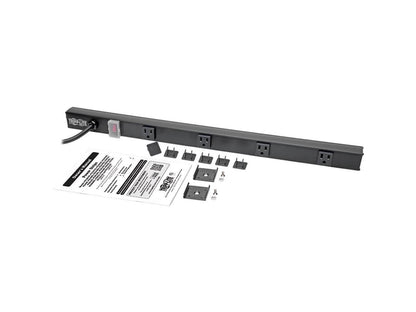 Tripp Lite Power Strip Right-Angle 5-15R 4 Outlet 6ft Cord 5-15P 24in Black