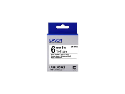 Epson LabelWorks Standard LK Tape Cartridge ~1/4" Black on White