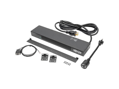 Tripp Lite 1.9kW Single-Phase Switched PDU, LX Platform Interface, 120V Outlets (8 x 5-15/20R), NEMA L5-20P, 12.0 Feet Cord, 1U Rack, TAA (PDUMH20NET2LX)