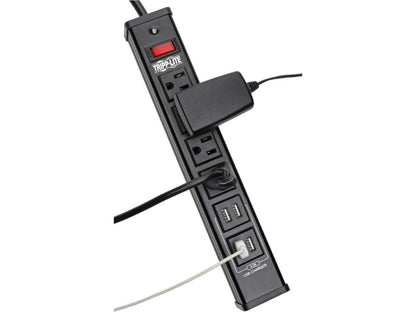 TRIPP LITE TLM446USBB 6.0 Feet 4 Outlets 450 Joules Surge Protector with Metal Housing
