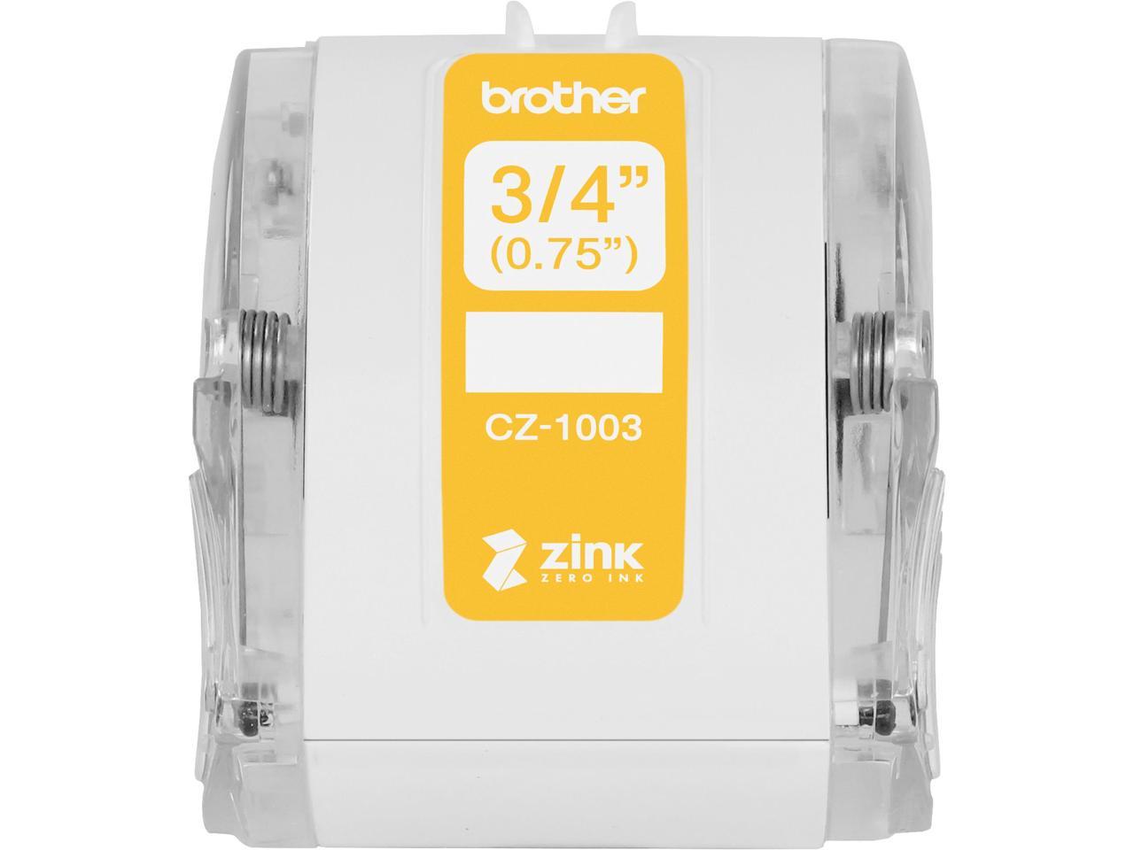 Brother Genuine CZ-1003 continuous length ??" (0.75") 19 mm wide x 16.4 ft. (5 m) long label roll featuring Zero Ink technology - 3/4" Width x 16 13/32 ft Length - Zero Ink (ZINK)