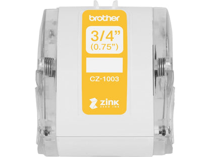 Brother Genuine CZ-1003 continuous length ??" (0.75") 19 mm wide x 16.4 ft. (5 m) long label roll featuring Zero Ink technology - 3/4" Width x 16 13/32 ft Length - Zero Ink (ZINK)