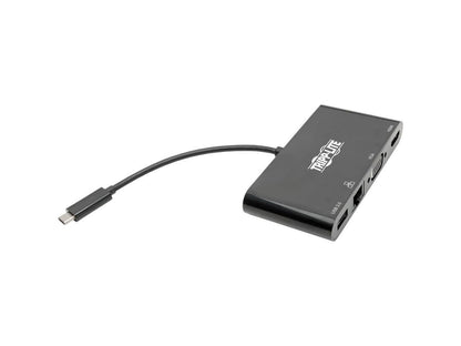 Tripp Lite Usb C Docking Station Adapter Converter 4K W/ Hdmi Vga Gigabit Ethernet Usb-A Hub Black Thunderbolt 3 Compatible