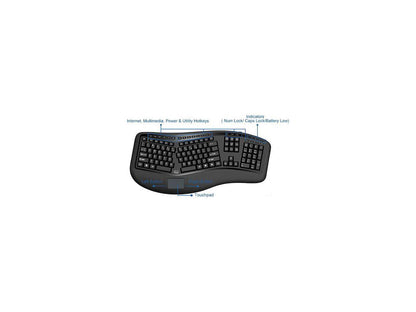 ADESSO WKB-4500UB WRLS ERGO TOUCHPAD KEYBOARD