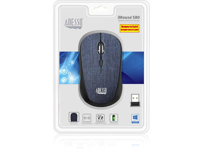 ADESSO INC. IMOUSES80L Wireless Optical Fabric Mouse