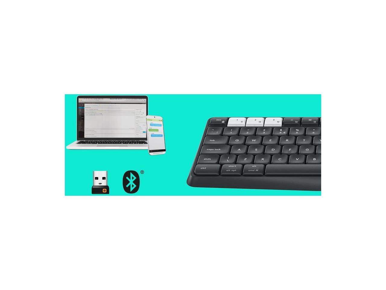 Logitech K375s Multi-Device Wireless Keyboard and Stand Combo 920-008165 Black Bluetooth Wireless K375s Multi-Device Wireless Keyboard and Stand Combo