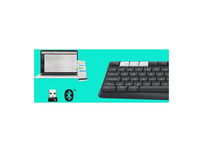 Logitech K375s Multi-Device Wireless Keyboard and Stand Combo 920-008165 Black Bluetooth Wireless K375s Multi-Device Wireless Keyboard and Stand Combo