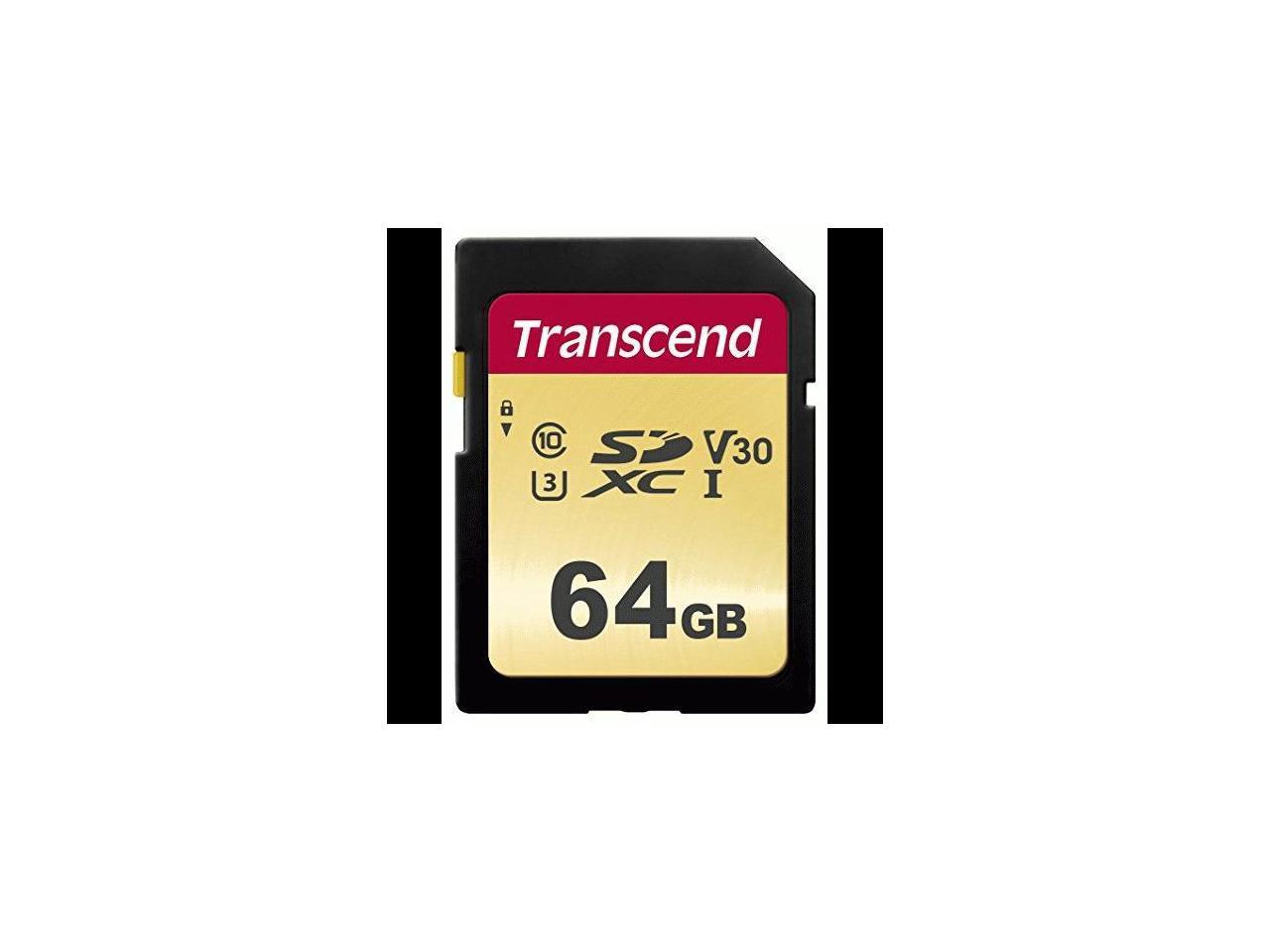 Transcend TS64GSDC500S 64GB UHS-I U3 SD Memory Card MLC