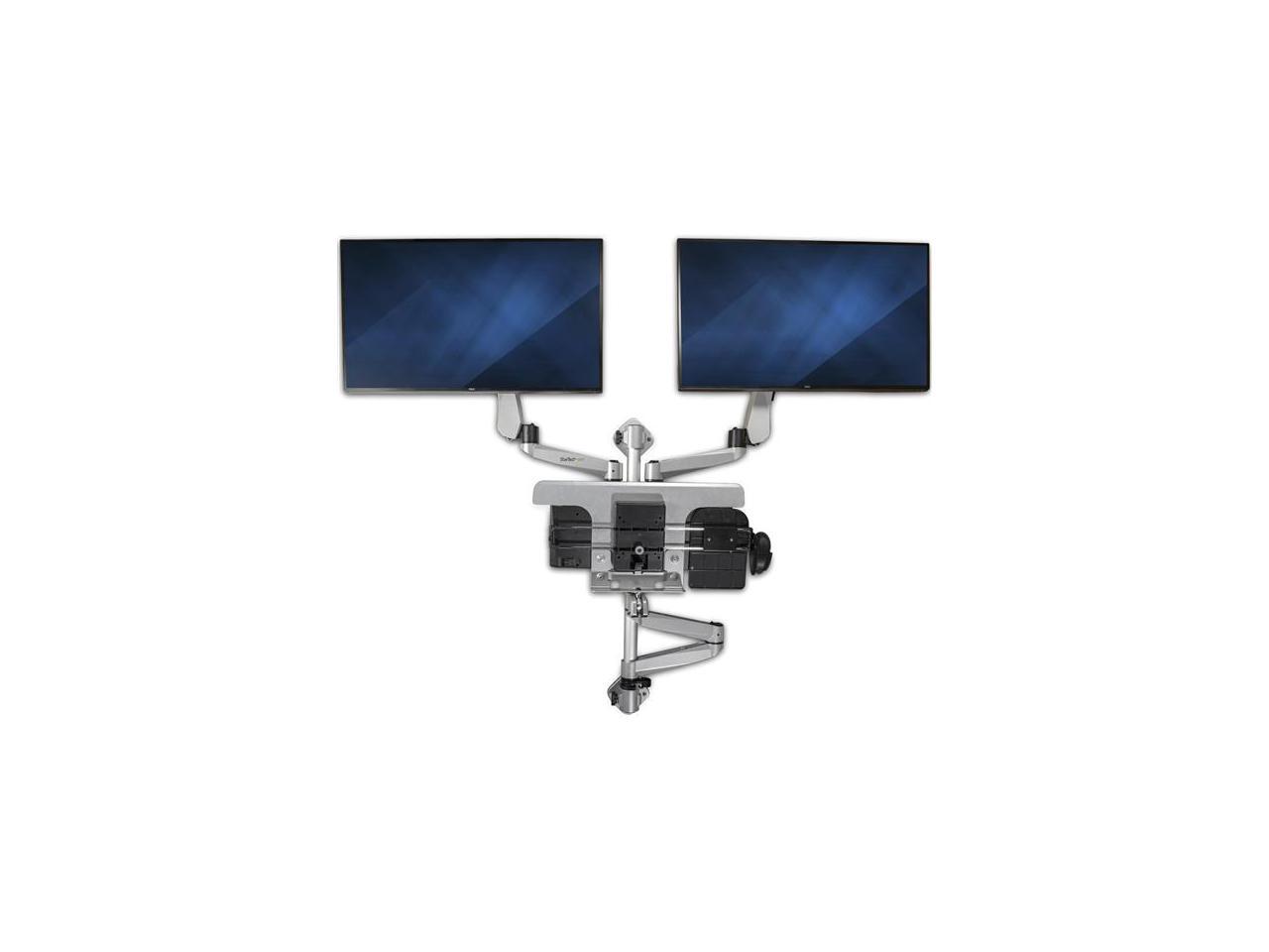 StarTech Dual Monitor Adjustable Wall Mount Computer Workstation WALLSTSI2