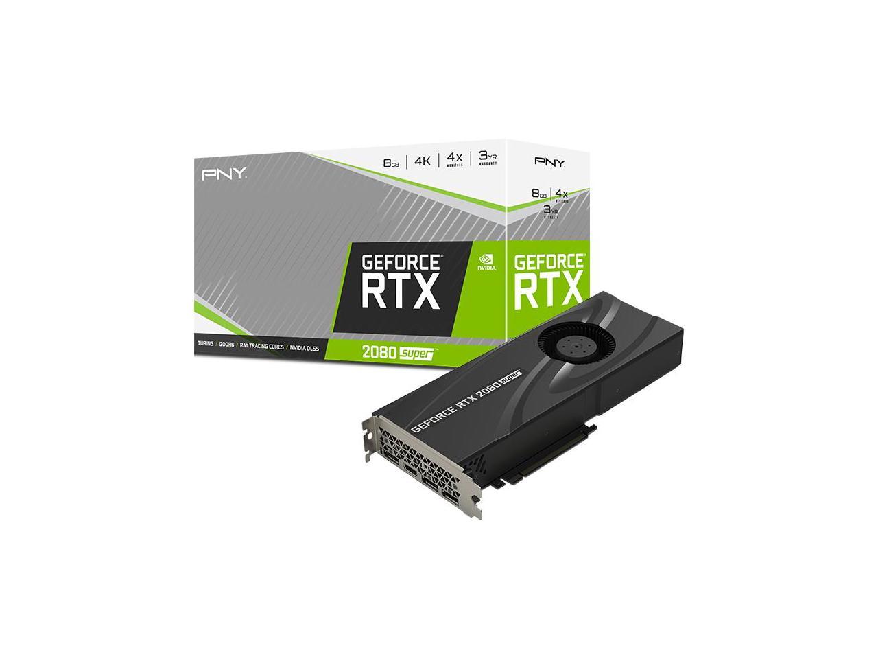 PNY GeForce RTX 2080 SUPER DirectX 12 VCG20808SBLMPB 8GB 256-Bit GDDR6 PCI Express 3.0 x16 HDCP Ready SLI Support Video Card