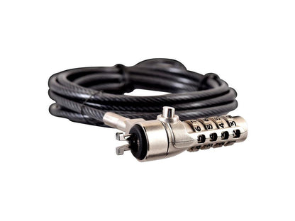V7 Slim Portable Security Cable with Combo Lock - Resettable - 4-digit - Gray - Galvanized Steel, Vinyl - 6.56 ft - For Notebook, Desktop Computer, Monitor, Projector