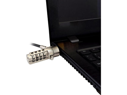 V7 Slim Portable Security Cable with Combo Lock - Resettable - 4-digit - Gray - Galvanized Steel, Vinyl - 6.56 ft - For Notebook, Desktop Computer, Monitor, Projector