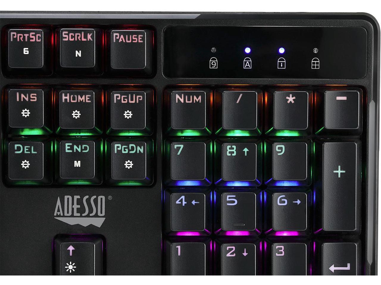 Adesso Multi-Color Illuminated Mechanical Gaming Keyboard