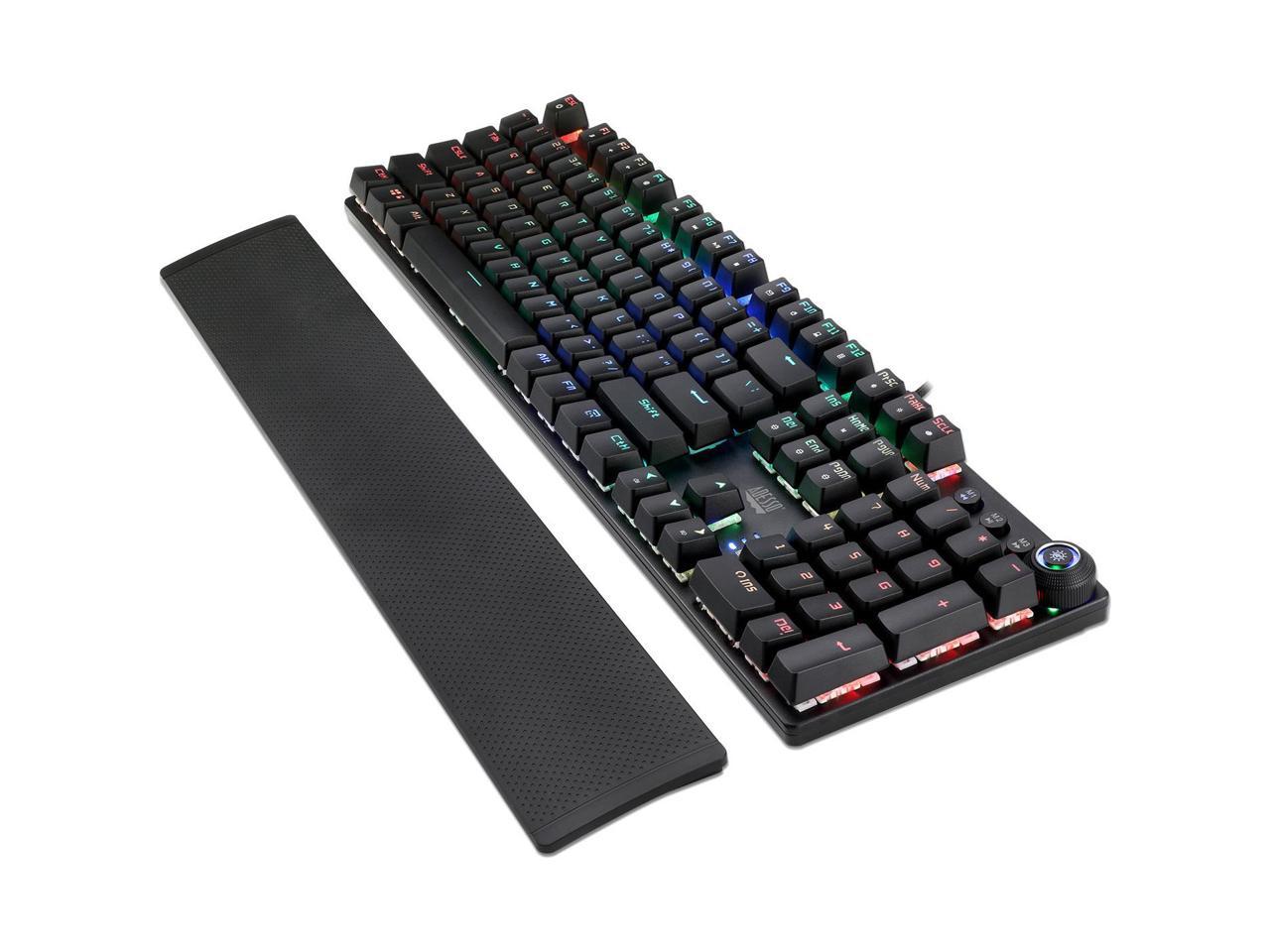 Adesso Rgb Programmable Mechanical Gaming Keyboard With Detachable Magnetic Palmrest