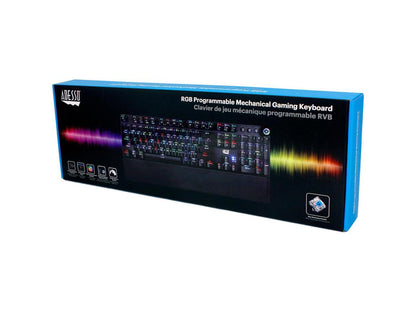 Adesso Rgb Programmable Mechanical Gaming Keyboard With Detachable Magnetic Palmrest