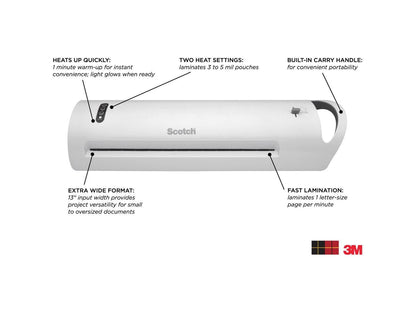 TL1302VP 3M Thermal Laminator TL1302, 13" x 5 Mil Maximum Document Thickness