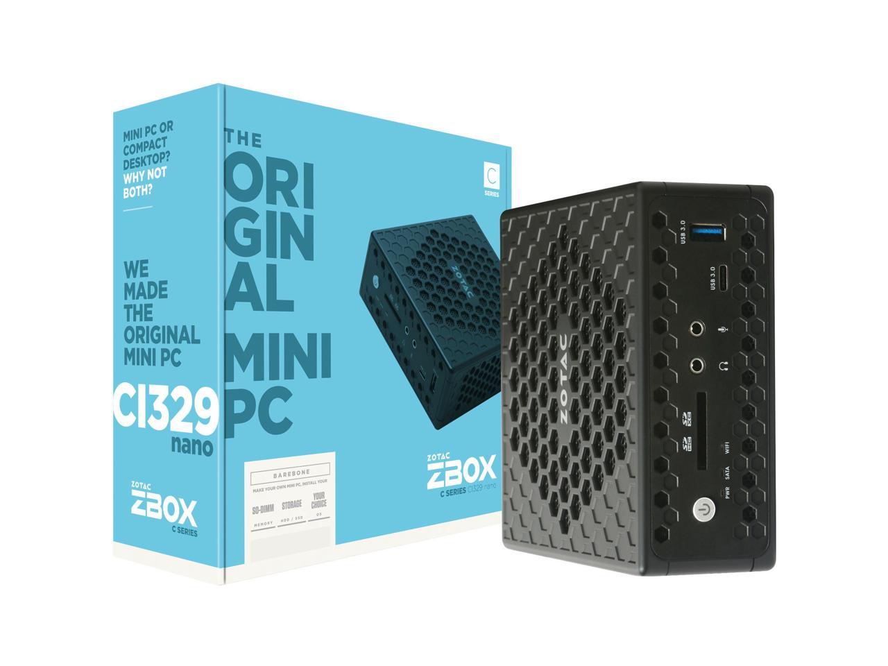 Zotac Zbox Nano CI329 Mini Desktop Computer Celeron N4100 4GB 64GB SSD Win10 Pro