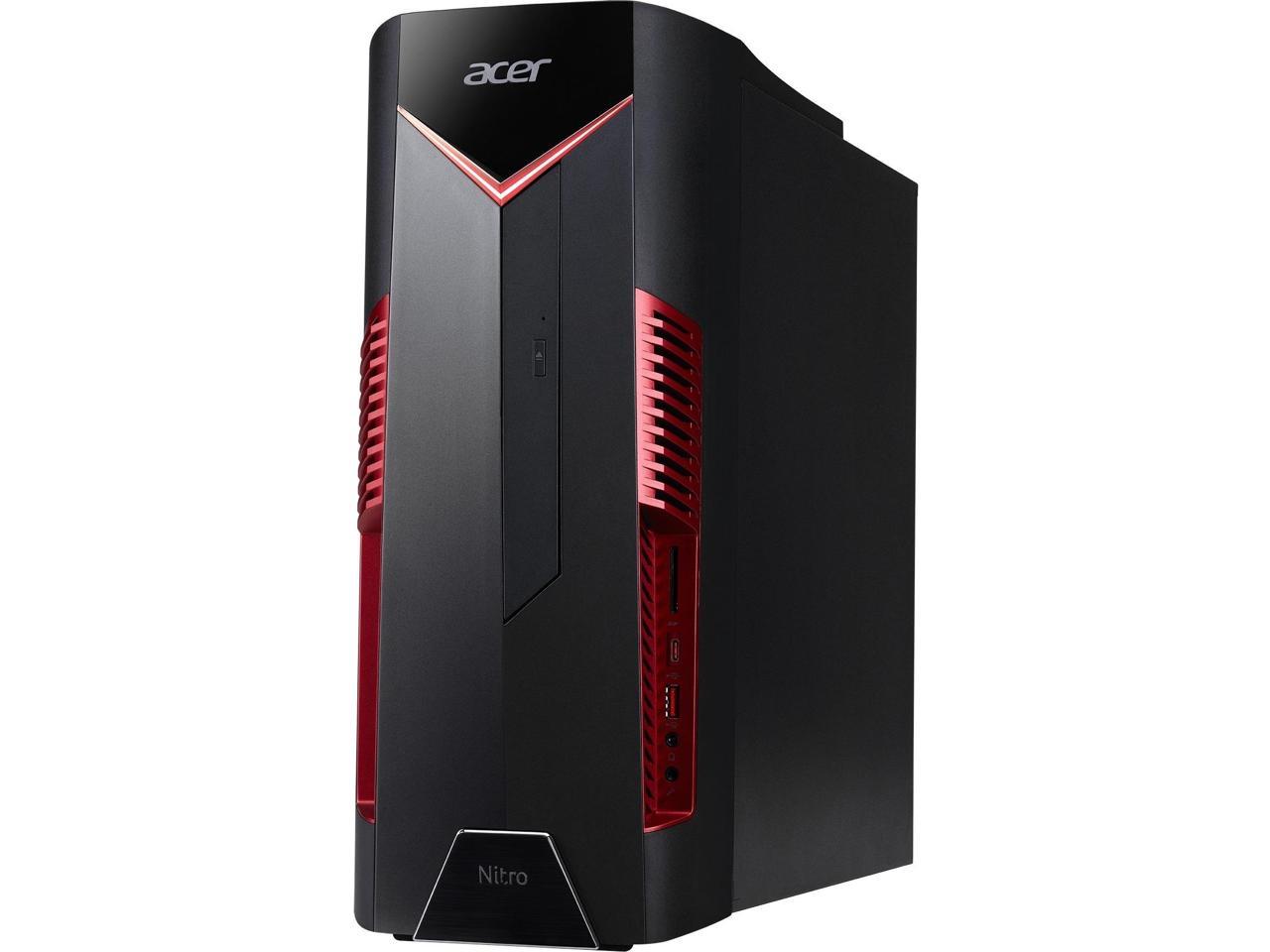 Acer Nitro N50-600 Gaming Desktop Computer - Core i5 i5-9400F - 8 GB RAM - 512 GB SSD - Windows 10 Home 64-bit - NVIDIA GeForce GTX 1650 4 GB - DVD-Writer - Gigabit Ethernet - Wireless LAN