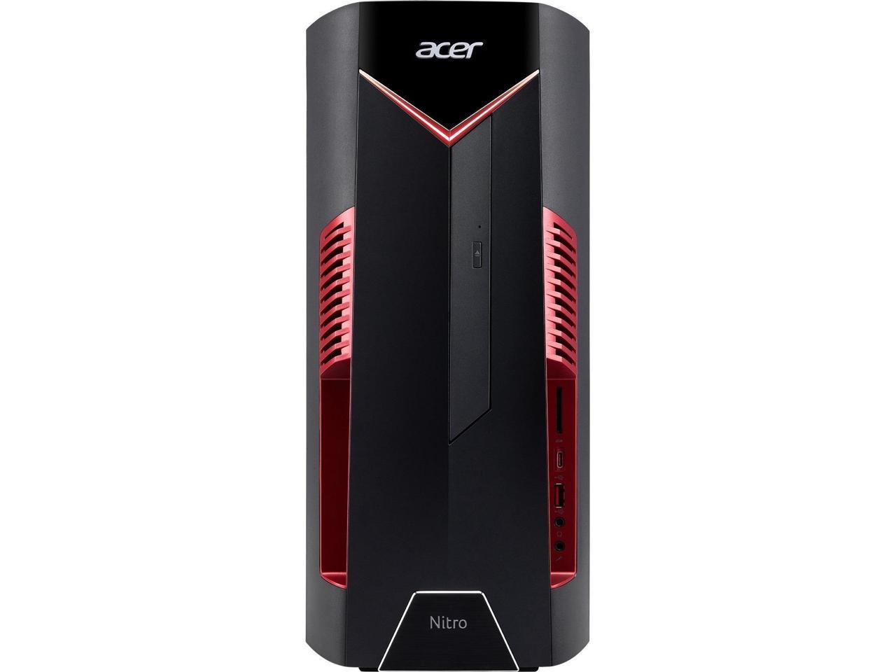 Acer Nitro N50-600 Gaming Desktop Computer - Core i5 i5-9400F - 8 GB RAM - 512 GB SSD - Windows 10 Home 64-bit - NVIDIA GeForce GTX 1650 4 GB - DVD-Writer - Gigabit Ethernet - Wireless LAN