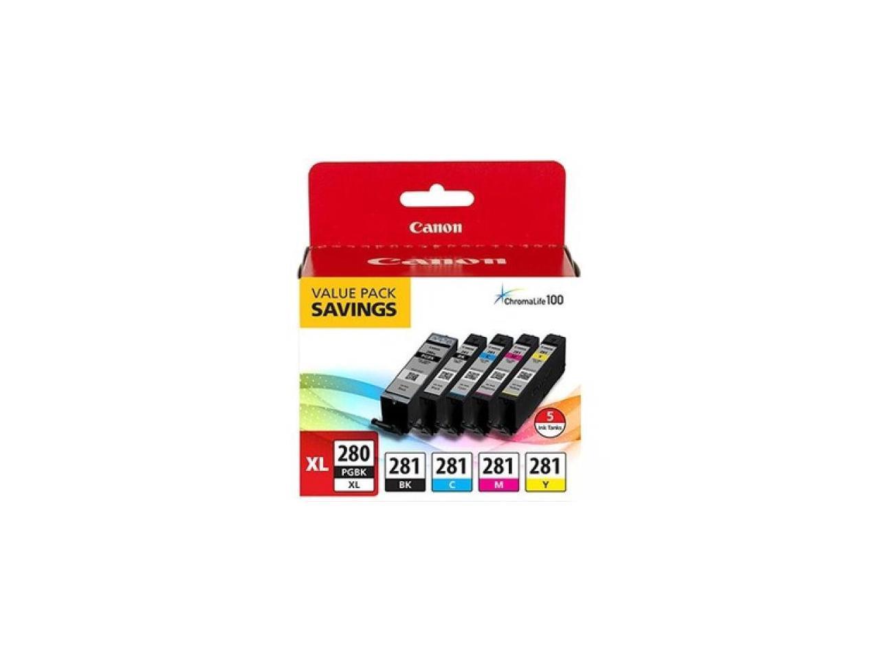 Canon PGI-280 XL/CLI-281 - Combo Pack - Pigmented Black/Black/Cyan/Magenta/Yellow