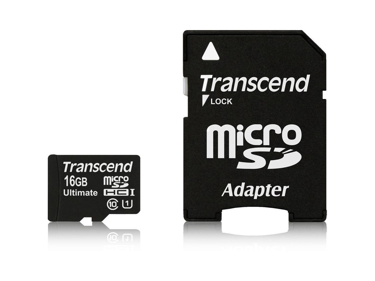 Transcend 16GB Ultimate Micro SDHC Class 10 UHS-I 90MB\Sec Memory Card Model TS16GUSDHC10U1