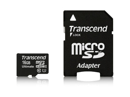 Transcend 16GB Ultimate Micro SDHC Class 10 UHS-I 90MB\Sec Memory Card Model TS16GUSDHC10U1