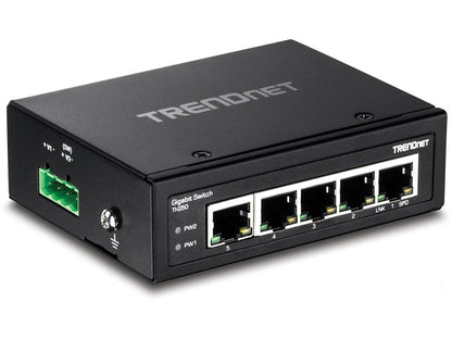 TRENDnet 5-Port Hardened Industrial Gigabit DIN-Rail Switch Limited Lifetime Warranty