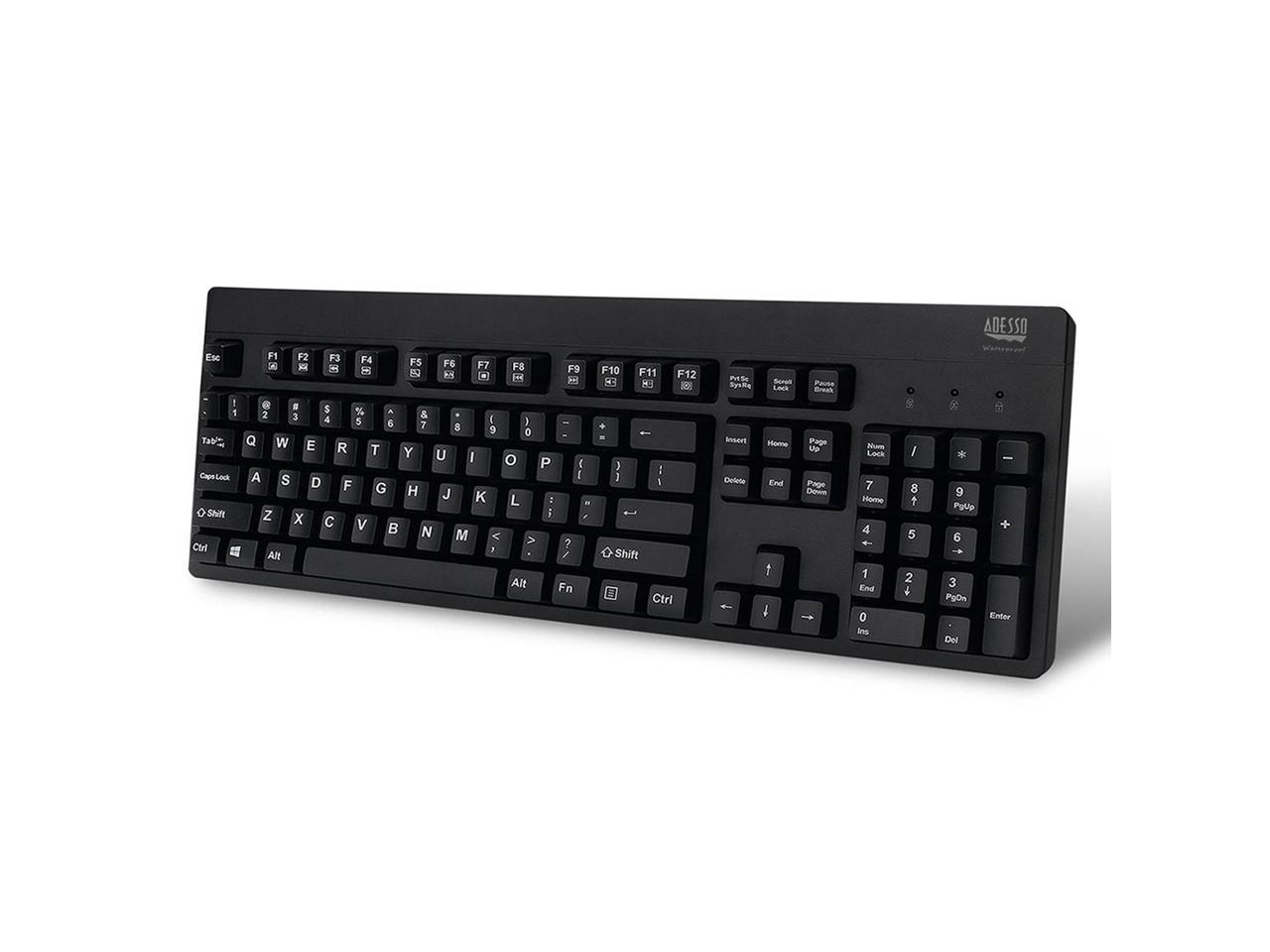 Adesso Ip67 Rated Waterproof, Antimicrobial Multimedia Usb Keyboard With 2X Pri