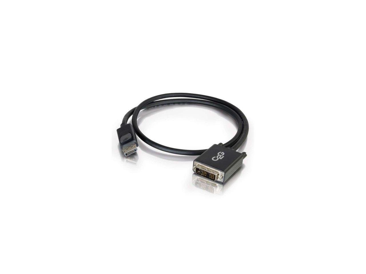 C2G 54328 DisplayPort Male to Single Link DVI-D Male Adapter Cable, TAA Compliant, Black (3 Feet, 0.91 Meters)