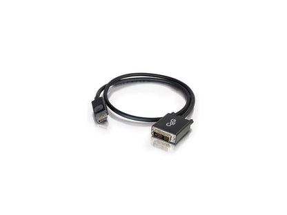 C2G 54328 DisplayPort Male to Single Link DVI-D Male Adapter Cable, TAA Compliant, Black (3 Feet, 0.91 Meters)