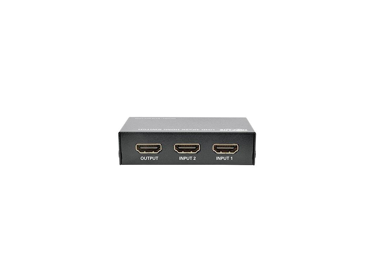Tripp Lite 2-Port HDMI Switch for Video and Audio, 4K x 2K UHD @ 60 Hz (HDMI F/2xF) with Remote Control (B119-002-UHD)