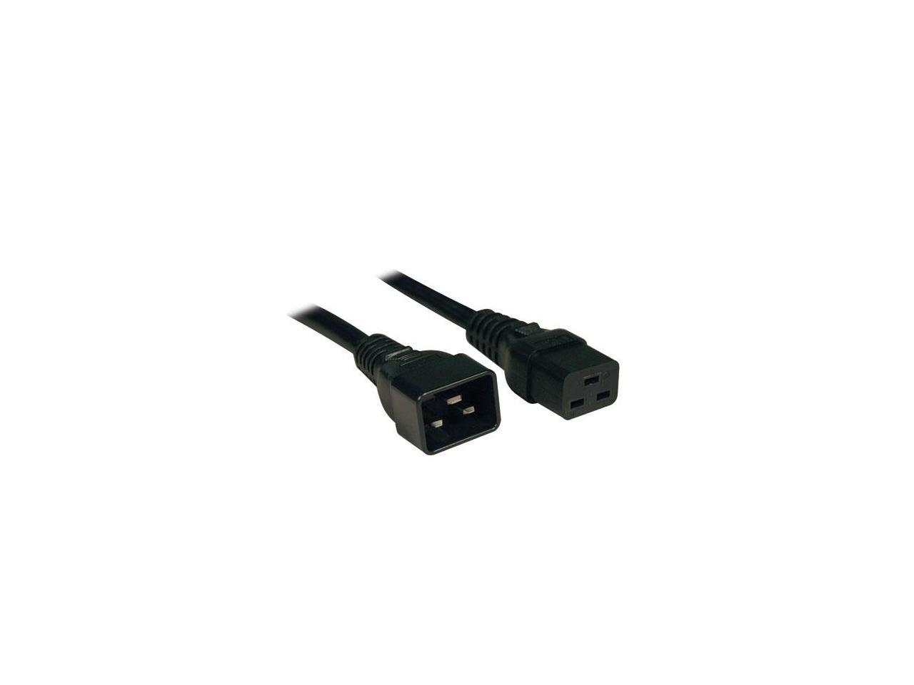 Tripp Lite Heavy-Duty Power Extension Cord, 15A, 14 AWG (IEC-320-C19 to IEC-320-C20), 3 ft. (1 m) (P036-003-15A)