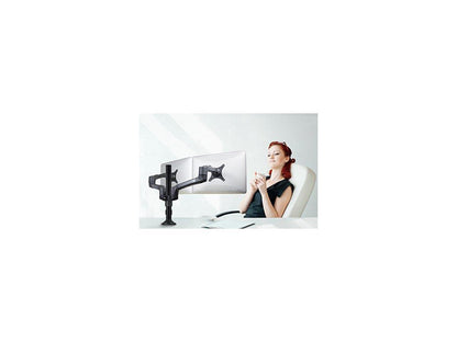DoubleSight DS-232PS Black Dual Monitor Full Motion Flex Arm, Swing Style