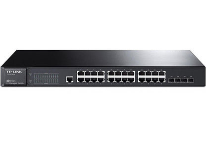 TP-Link 24 Port Gigabit Switch | L2 Managed w/Console Port | 4 SFP Slots | Lifetime Protection | Support L2/L3/L4 QoS, IGMP and Link Aggregation | IPv6 and Static Routing (T2600G-28TS)