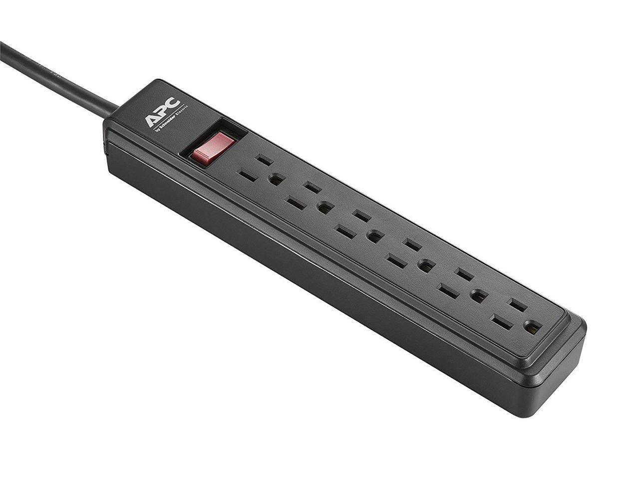 APC 6-Outlet Power Strip, 2-Pack (PZ62BDP)
