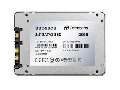 Transcend SSD230 2.5" 128GB SATA III 3D NAND TLC Internal Solid State Drive (SSD) TS128GSSD230S