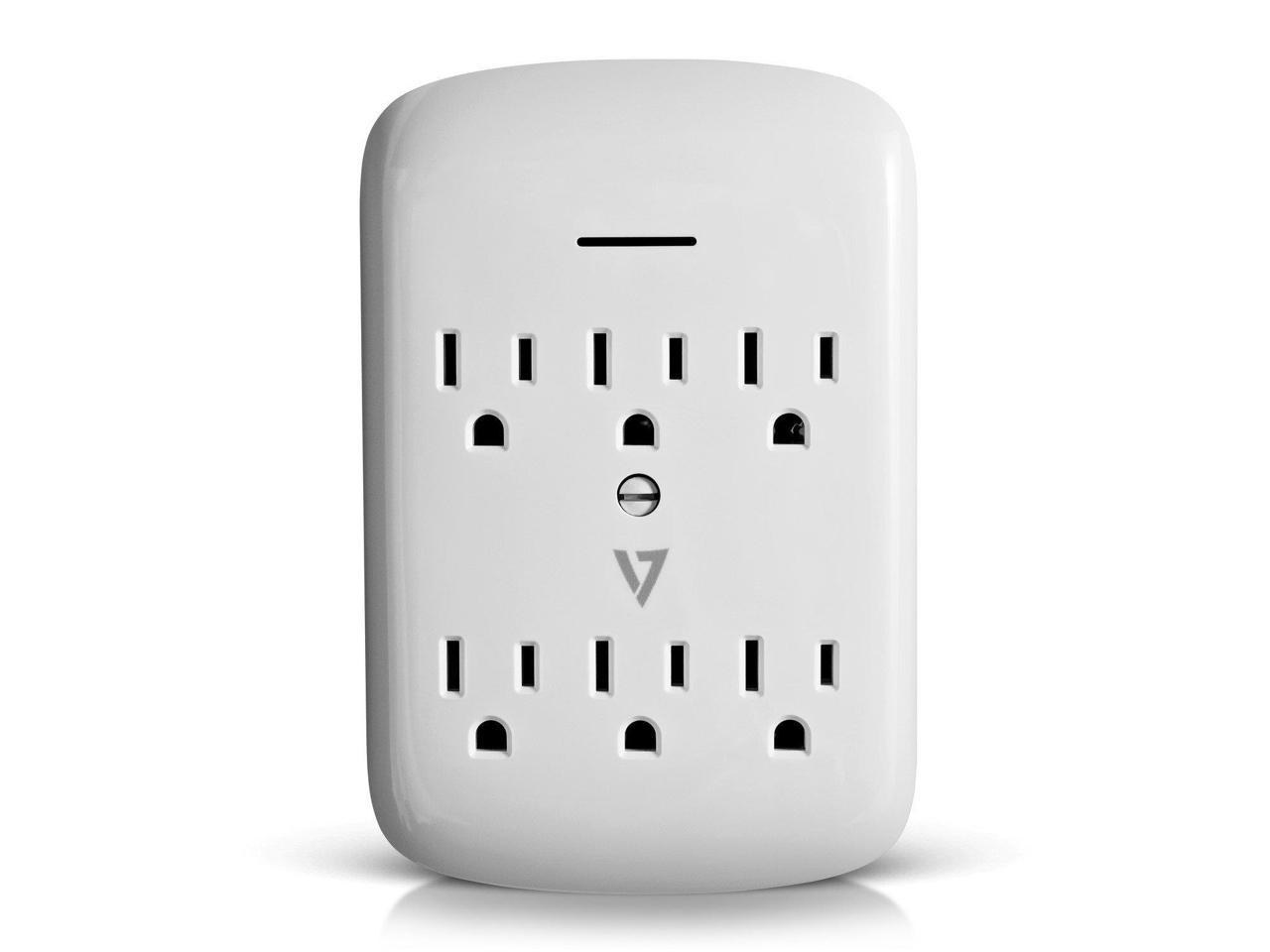 V7 6-Outlet Wall Tap Surge 1200J (SA06WALL-1N)
