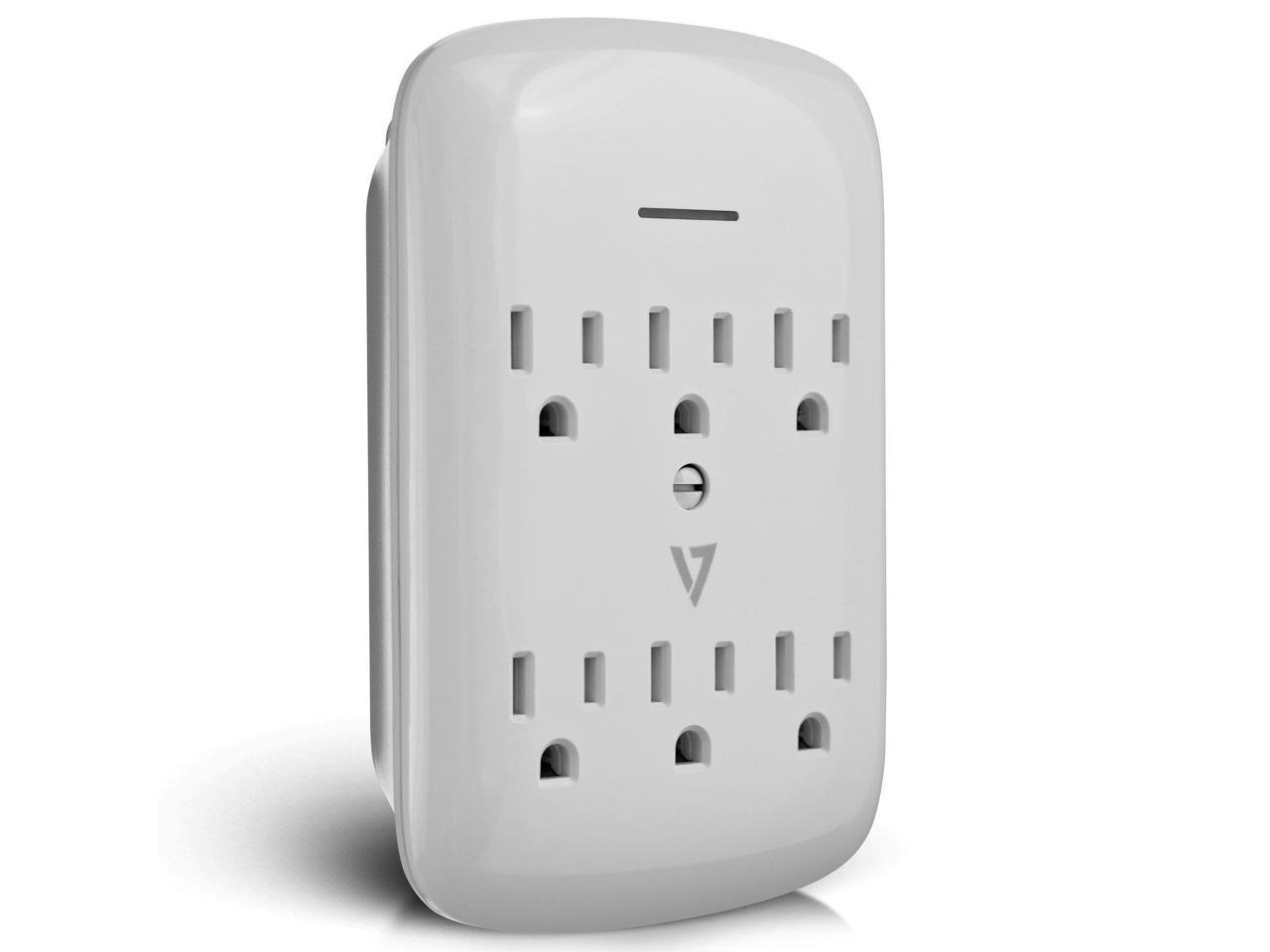 V7 6-Outlet Wall Tap Surge 1200J (SA06WALL-1N)
