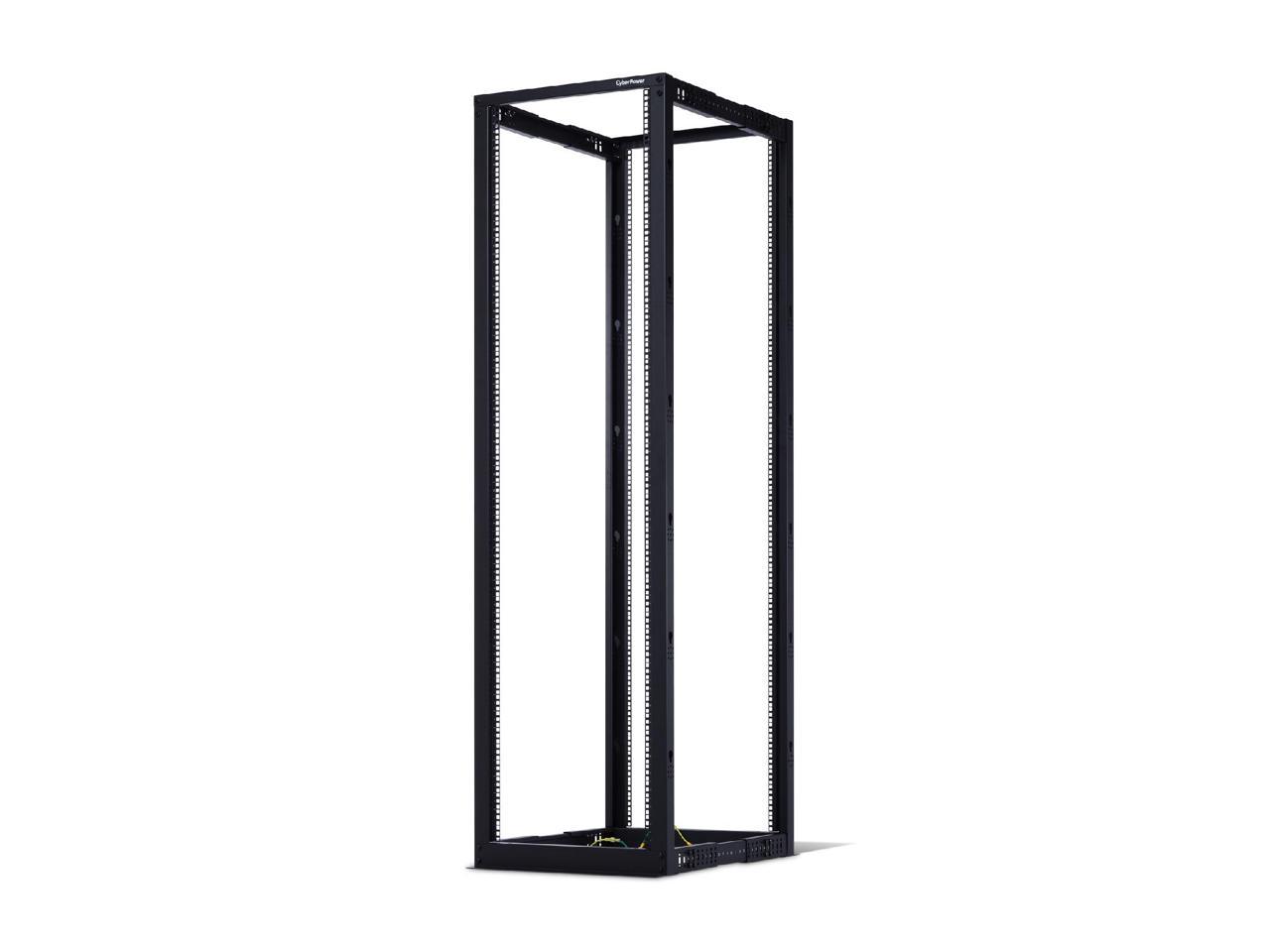 CyberPower - CR45U40001 - CyberPower 4-post Open Frame 19 Rack - 19 45U Wide x 40 Deep Floor Standing - Black - 1760 lb