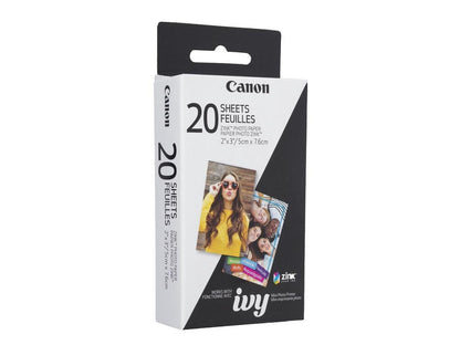 Canon ZINK Zero Ink (ZINK) ZINK Paper - 2" x 3" - 20 Sheet - White
