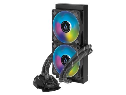ARCTIC ACFRE00093A Liquid Freezer II 240 A-RGB - Multi-Compatible All-in-one CPU AIO Water Cooler with A-RGB, Compatible with Intel & AMD, efficient PWM-Controlled Pump, Fan Speed: 200-1800 RPM -Black