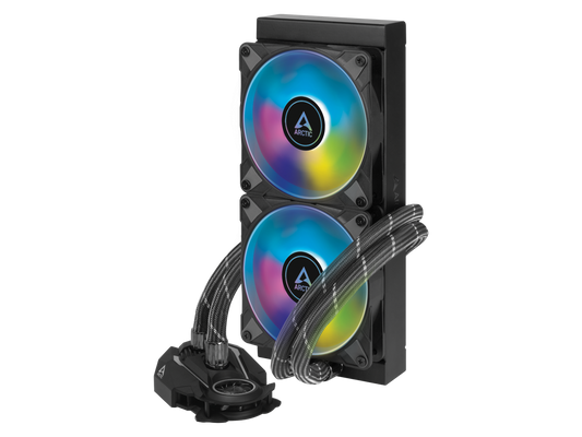 ARCTIC ACFRE00093A Liquid Freezer II 240 A-RGB - Multi-Compatible All-in-one CPU AIO Water Cooler with A-RGB, Compatible with Intel & AMD, efficient PWM-Controlled Pump, Fan Speed: 200-1800 RPM -Black