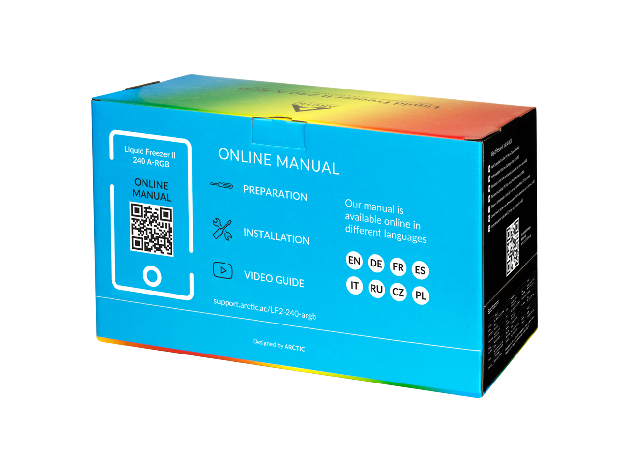 ARCTIC ACFRE00093A Liquid Freezer II 240 A-RGB - Multi-Compatible All-in-one CPU AIO Water Cooler with A-RGB, Compatible with Intel & AMD, efficient PWM-Controlled Pump, Fan Speed: 200-1800 RPM -Black