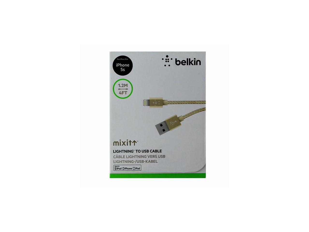 BELKIN BEL65633 4 MIXIT METALLIC LIGHTNING TO USB CABLE GOLD