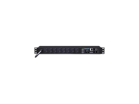 CyberPower PDU31002 Monitored PDU, 100-120V, 20A, 8 NEMA 5-20R Outlets, 1U Rackmount