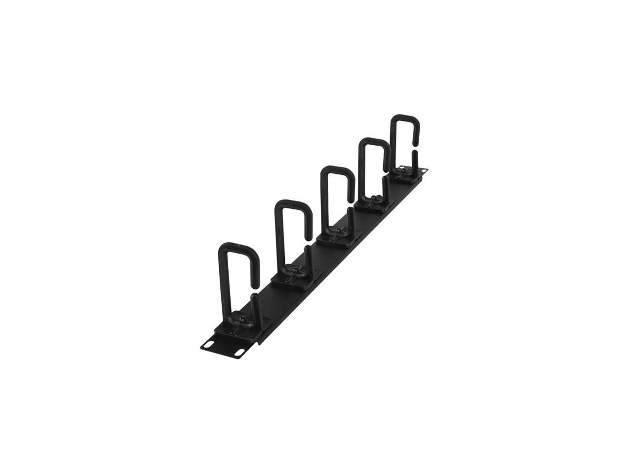 CyberPower 1U 2" Deep Flexible Ring Cable Manager - Rack Cable Management Panel - 1U Rack Height - Cold Rolled Steel, Plastic