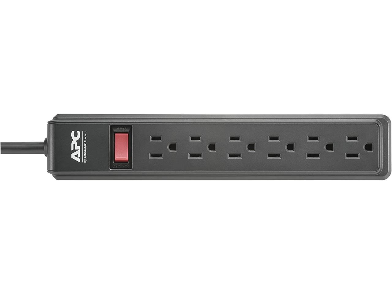 APC PZ62B Power Strip 6 Outlets 2.0 Feet Cord 120V - Black