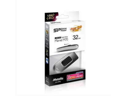 Silicon Power Marvel M70 32GB 200/40 MB/s (read/write) Retractable USB 3.0 Flash Drive Silver